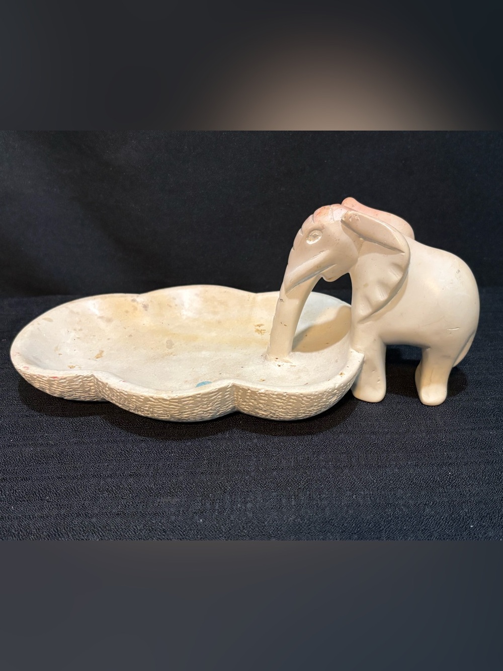 9” Elephant Ashtray elephant drinking. MADE IN KENYA